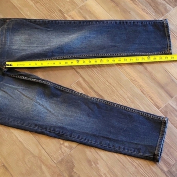 RSQ Melbourne Straight Leg Slightly Distressed Dark Blue Wash Jeans, 30x28 - Picture 4 of 11